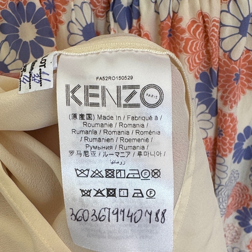 Kenzo Floral 100% Silk midi dress Sz M/ Fr 38 - Picture 7 of 8